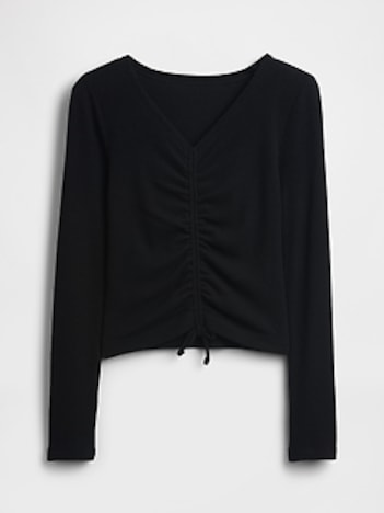 Kids Softspun Rib Ruched Top