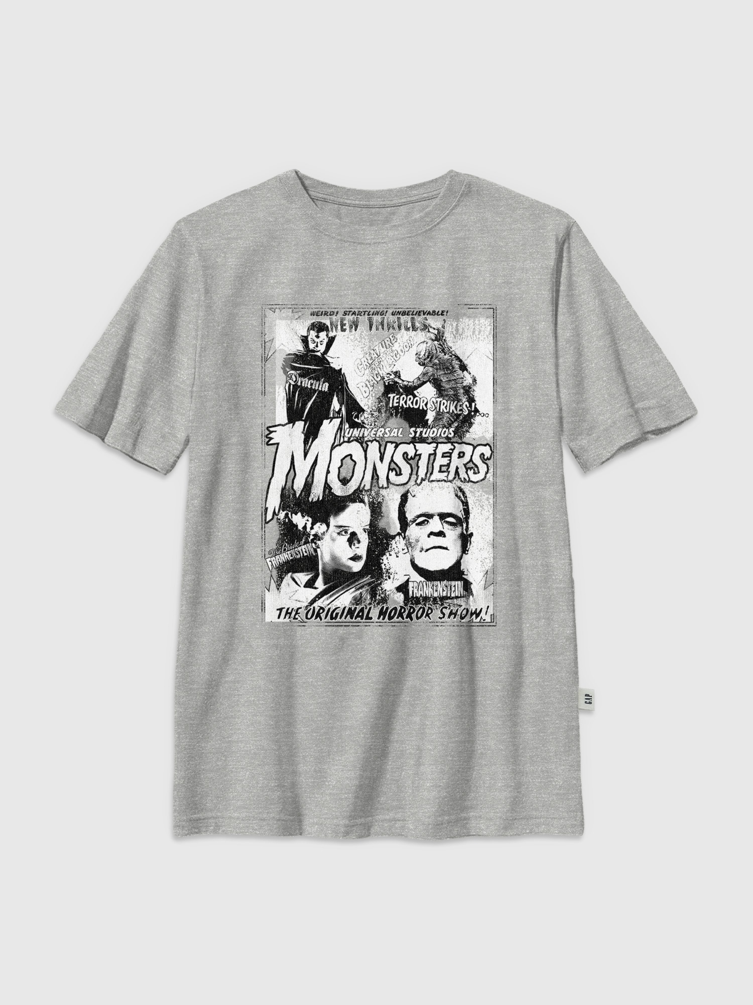 Kids Universal Monsters Graphic T-Shirt - Heather Gray