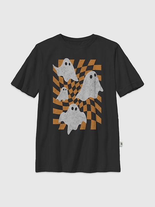 Image number 1 showing, Kids Checkered Ghosts Graphic T-Shirt