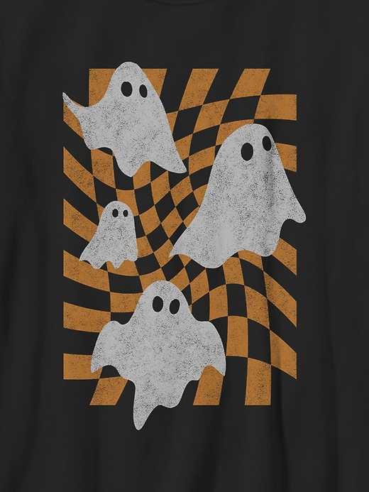 Image number 3 showing, Kids Checkered Ghosts Graphic T-Shirt