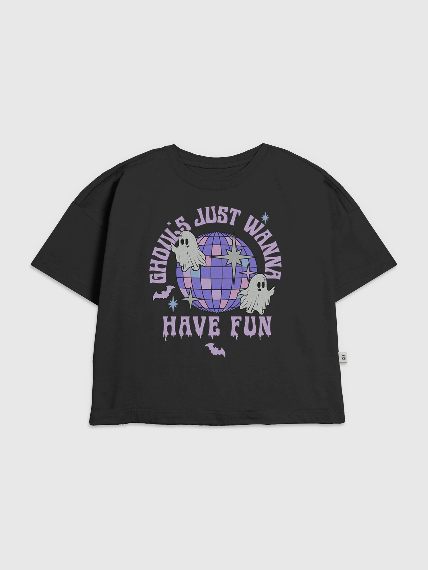 Kids Disco Ghosts Graphic T-Shirt - Black