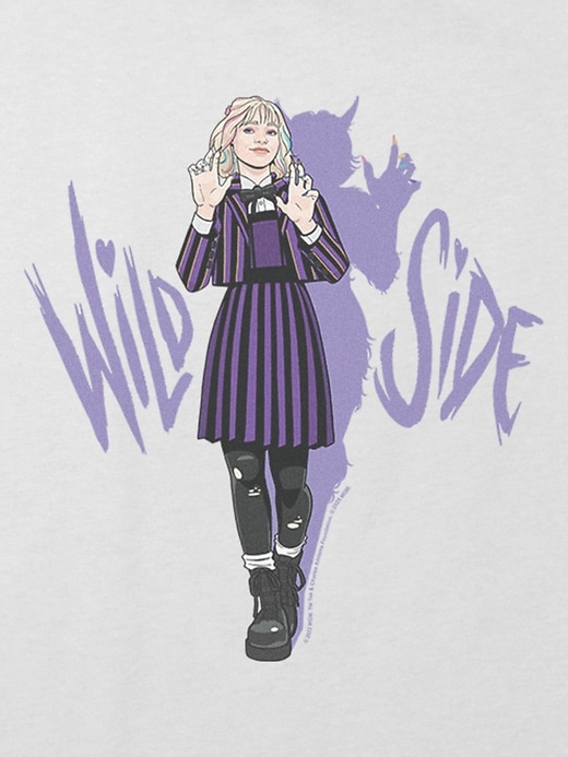 Image number 3 showing, Kids Wednesday Enid Wild Side Graphic T-Shirt