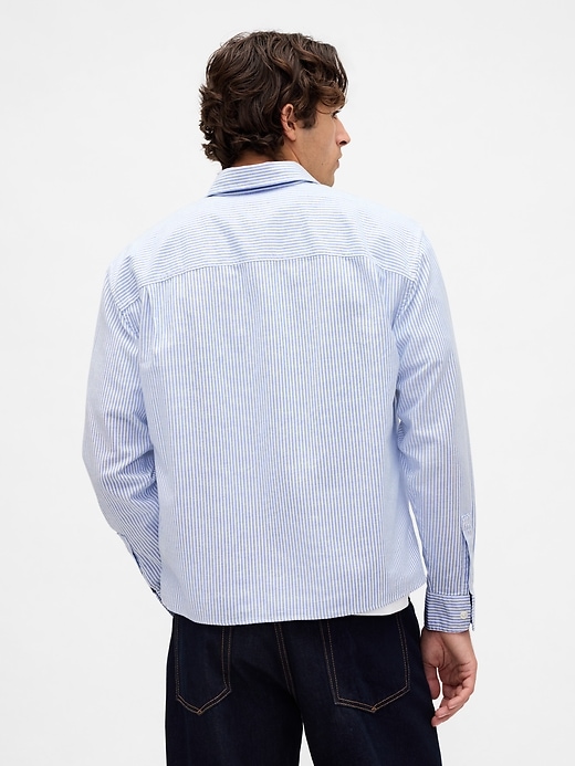 Image number 3 showing, Relaxed Straight-Hem Oxford Shirt
