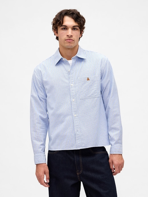 Image number 1 showing, Relaxed Straight-Hem Oxford Shirt