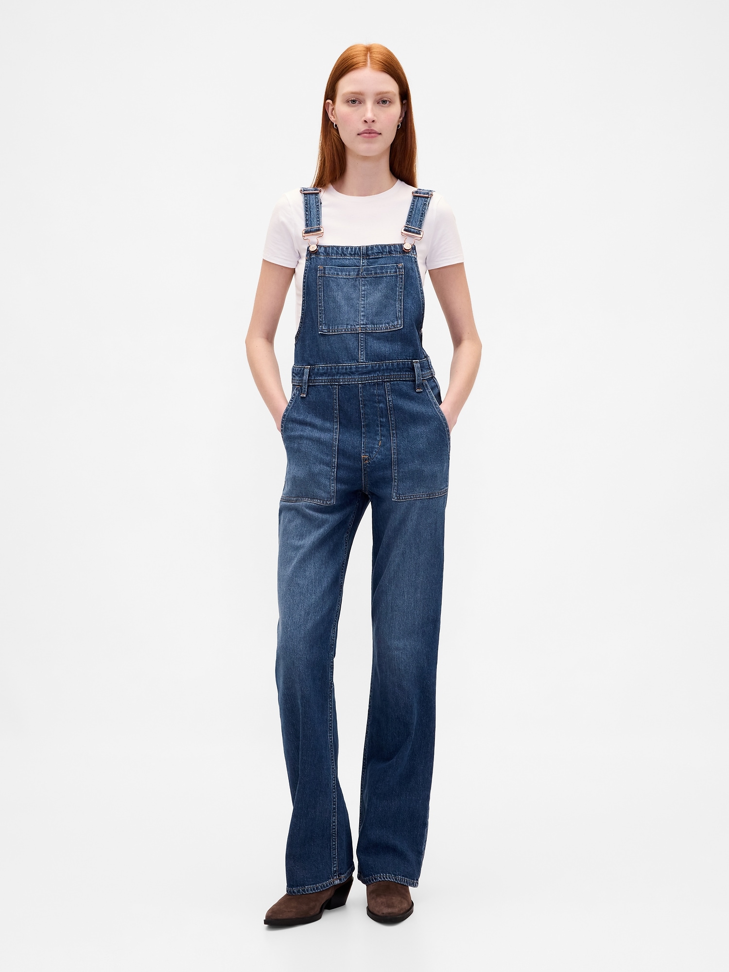 Gap Long & Lean Overalls In Blue