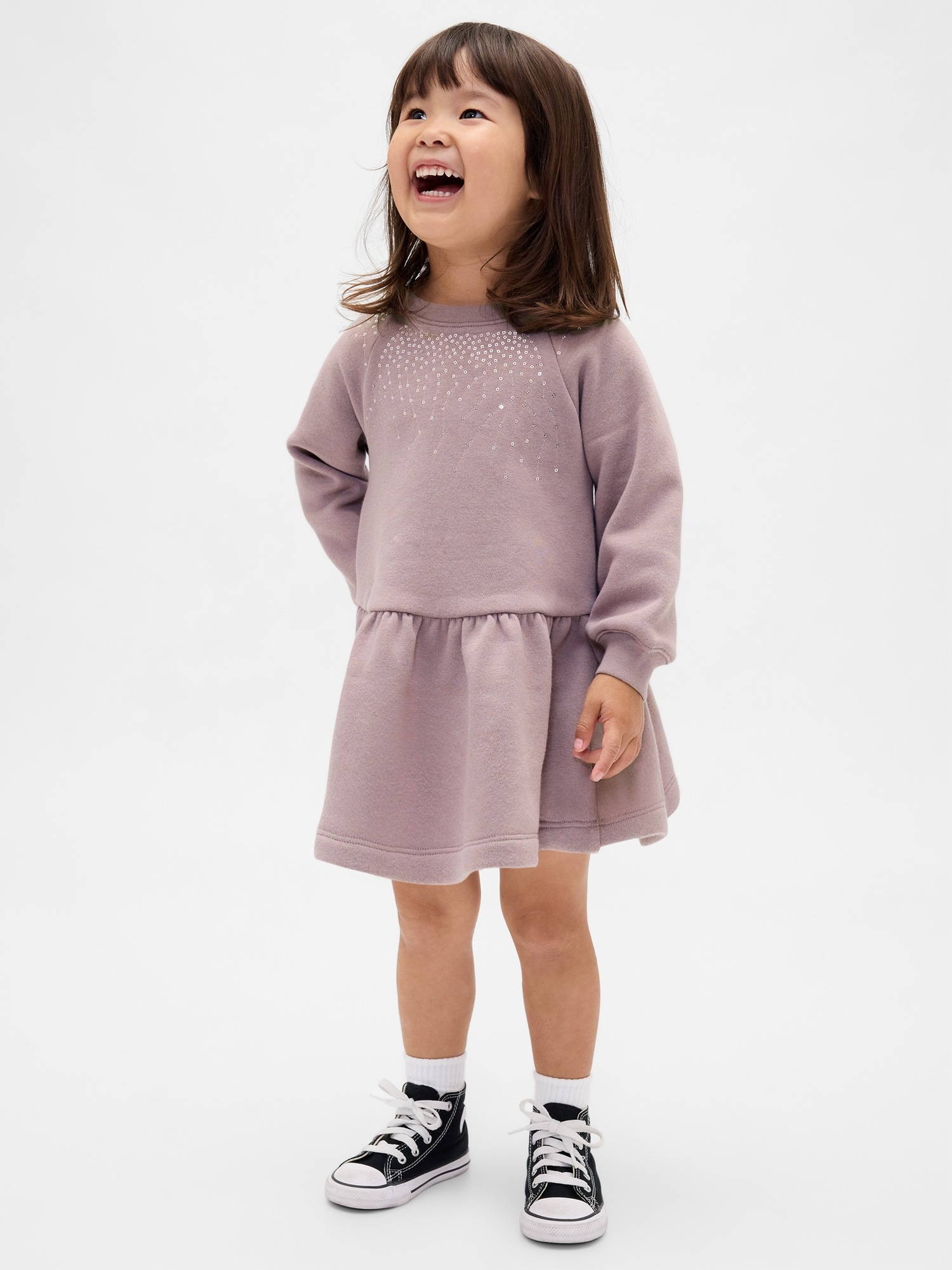 Gap Baby & Toddler Sweatshirt Dress In Purple