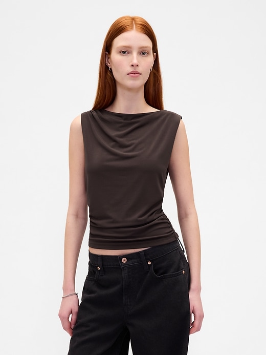 Image number 1 showing, Ruched Boatneck Top