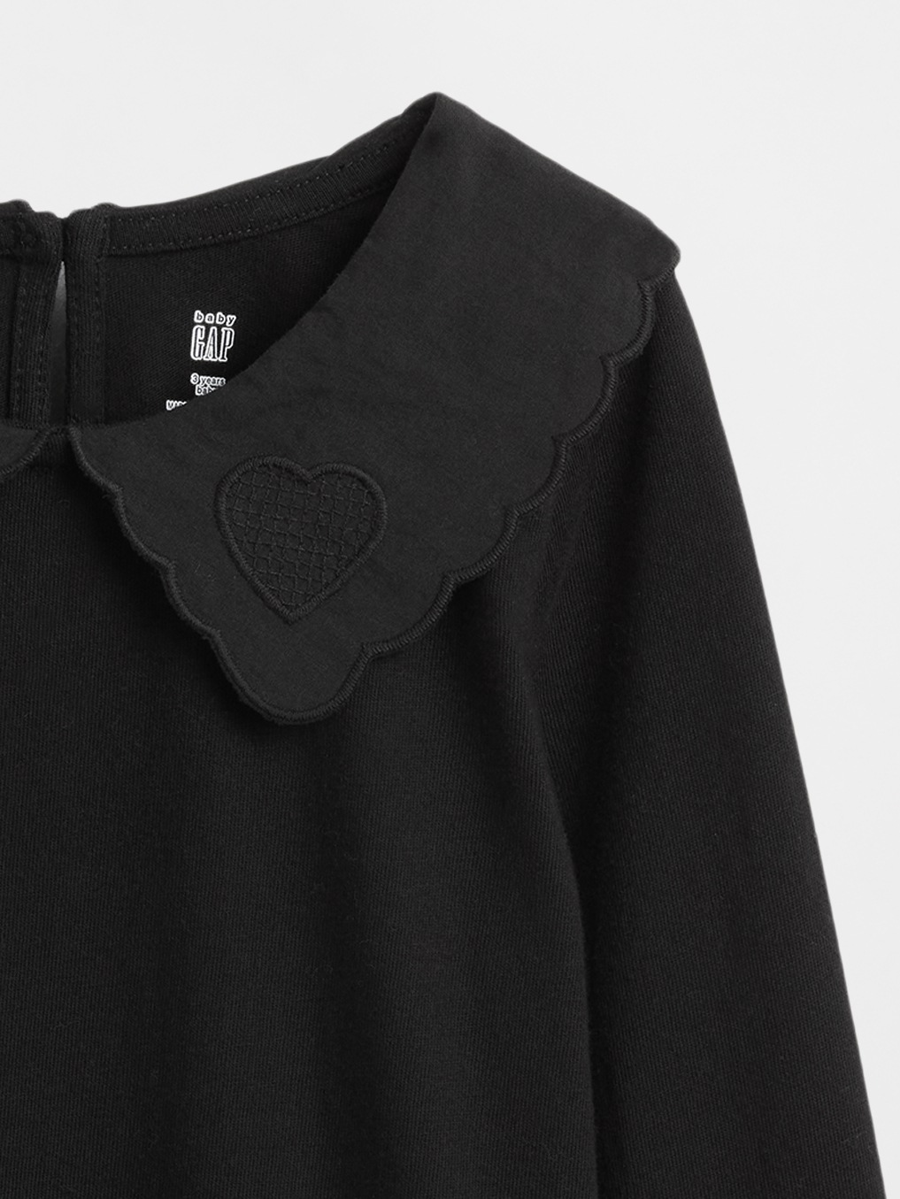 Топ Gap Heart Collar Top для малышей, цвет: Чёрный — фото 3