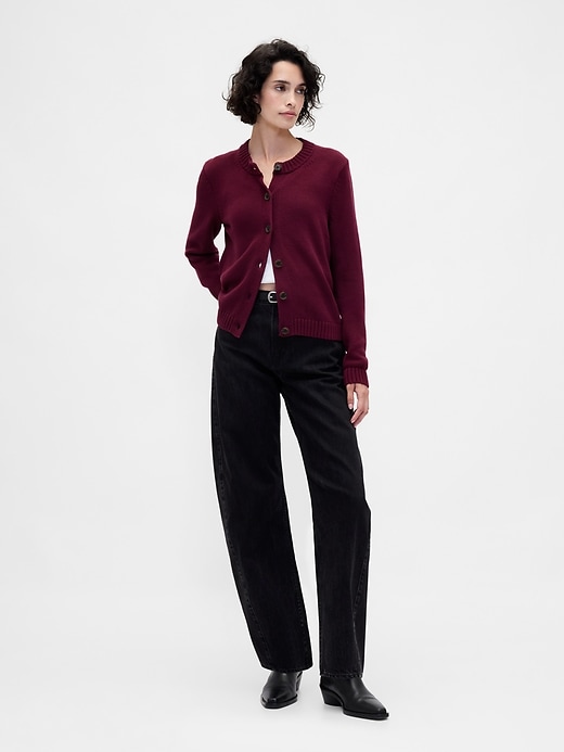 100% Cotton Crewneck Cardigan