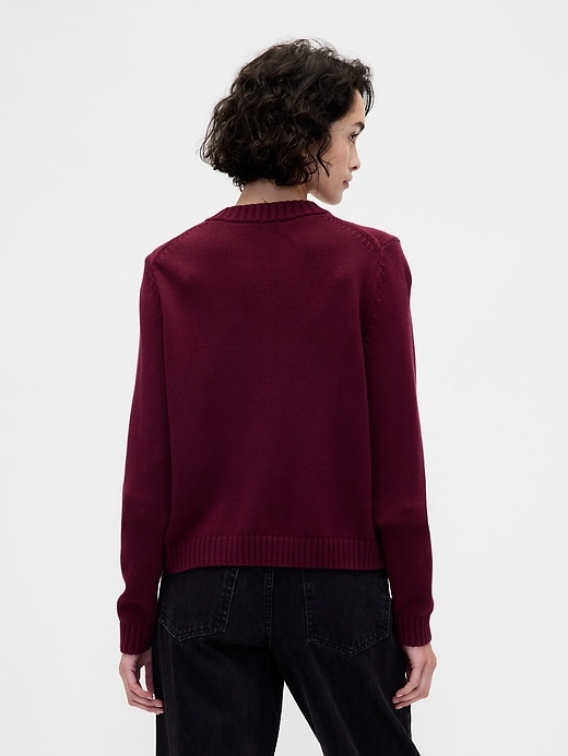 100% Cotton Crewneck Cardigan