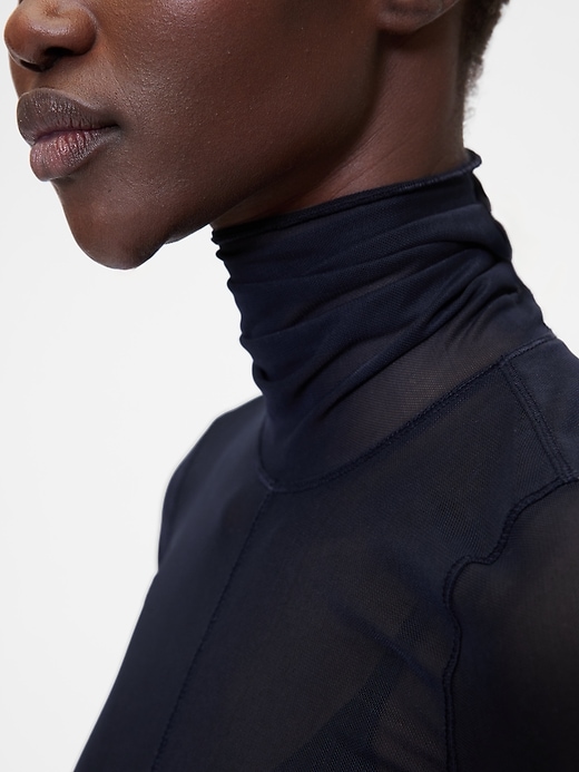 Image number 3 showing, GapStudio Sheer Mesh Turtleneck
