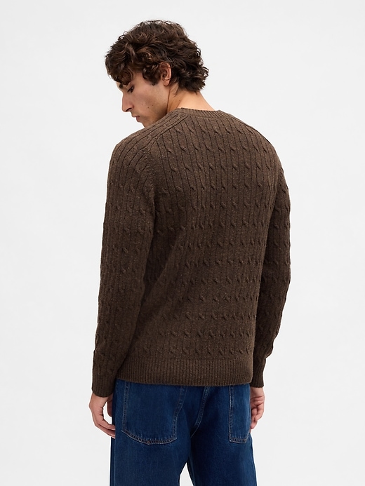 Image number 3 showing, Merino Wool-Blend Cable-Knit Sweater