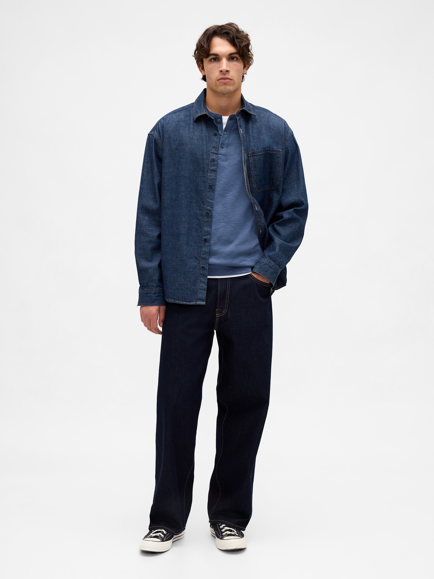 Double-Knit Henley T-Shirt