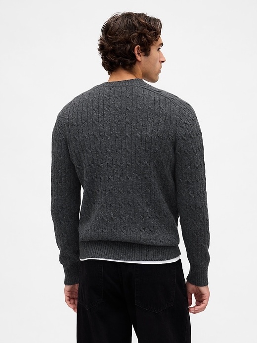 Image number 3 showing, Merino Wool-Blend Cable-Knit Sweater
