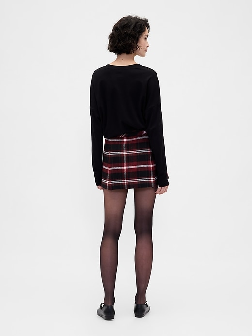 Wool-Blend Pleated Mini Skort
