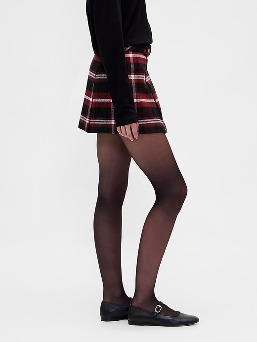 Wool-Blend Pleated Mini Skort