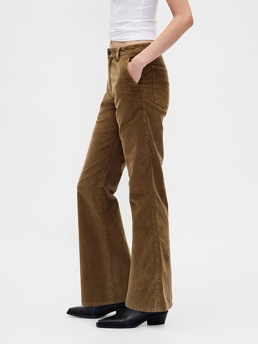 Image number 3 showing, Low Rise Corduroy Flare Pants