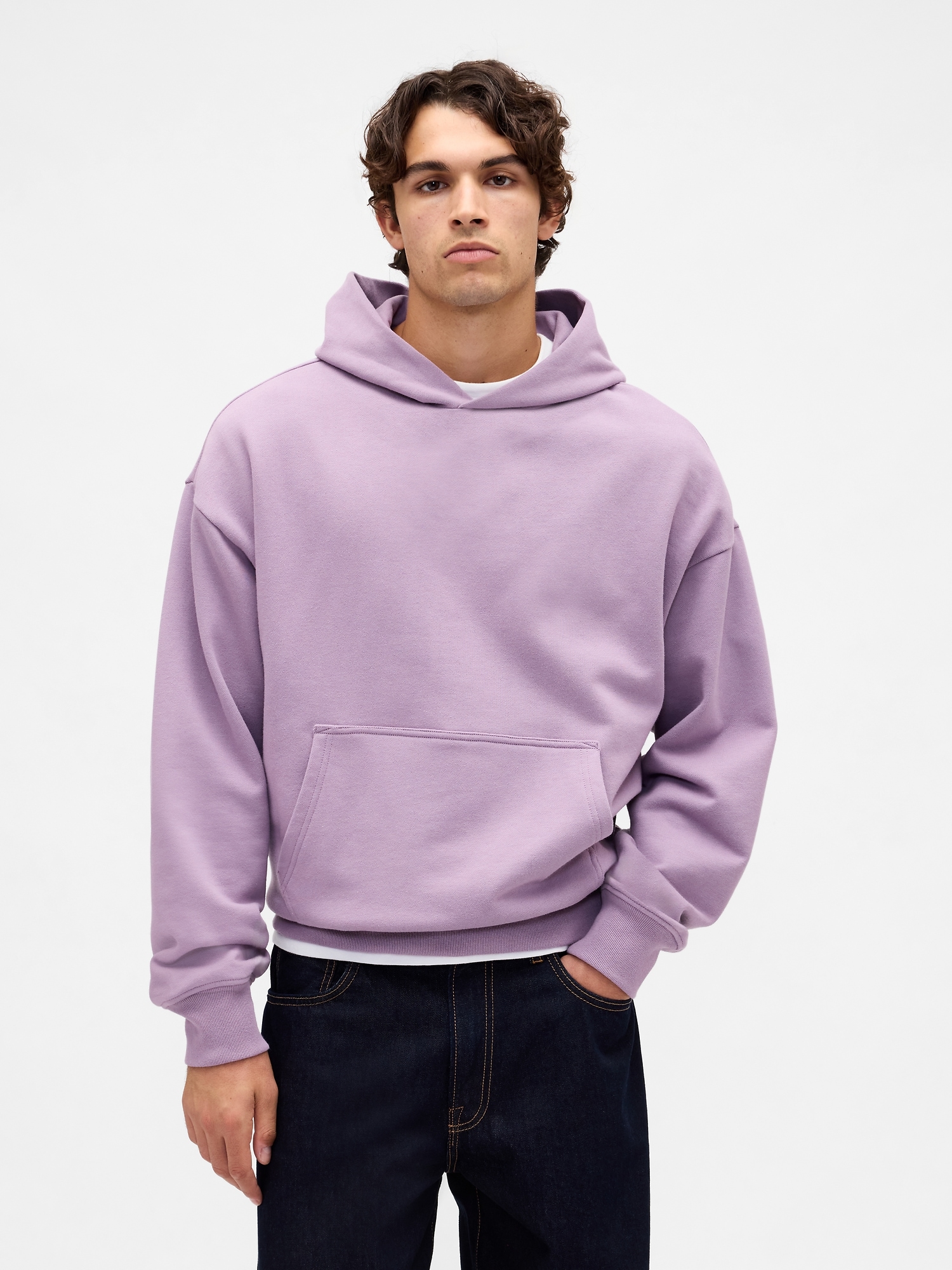 Gap Heavyweight Oversized Hoodie In Purple