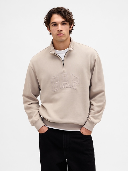Image number 1 showing, Heavyweight Oversized Logo Half-Zip Pullover