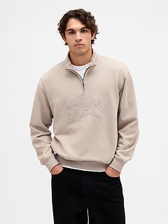 Heavyweight Oversized Logo Half-Zip Pullover
