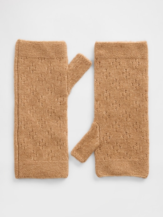 Image number 1 showing, Pointelle Fingerless Mittens