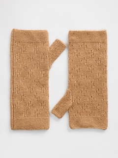 Pointelle Fingerless Mittens