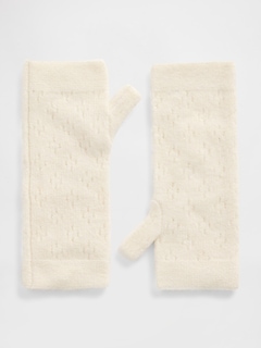 Pointelle Fingerless Mittens