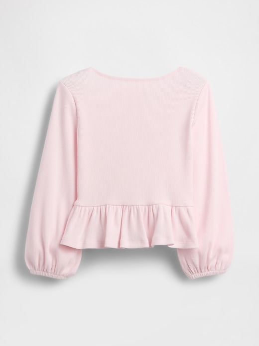 Baby & Toddler Bow-Front Rib Peplum Top