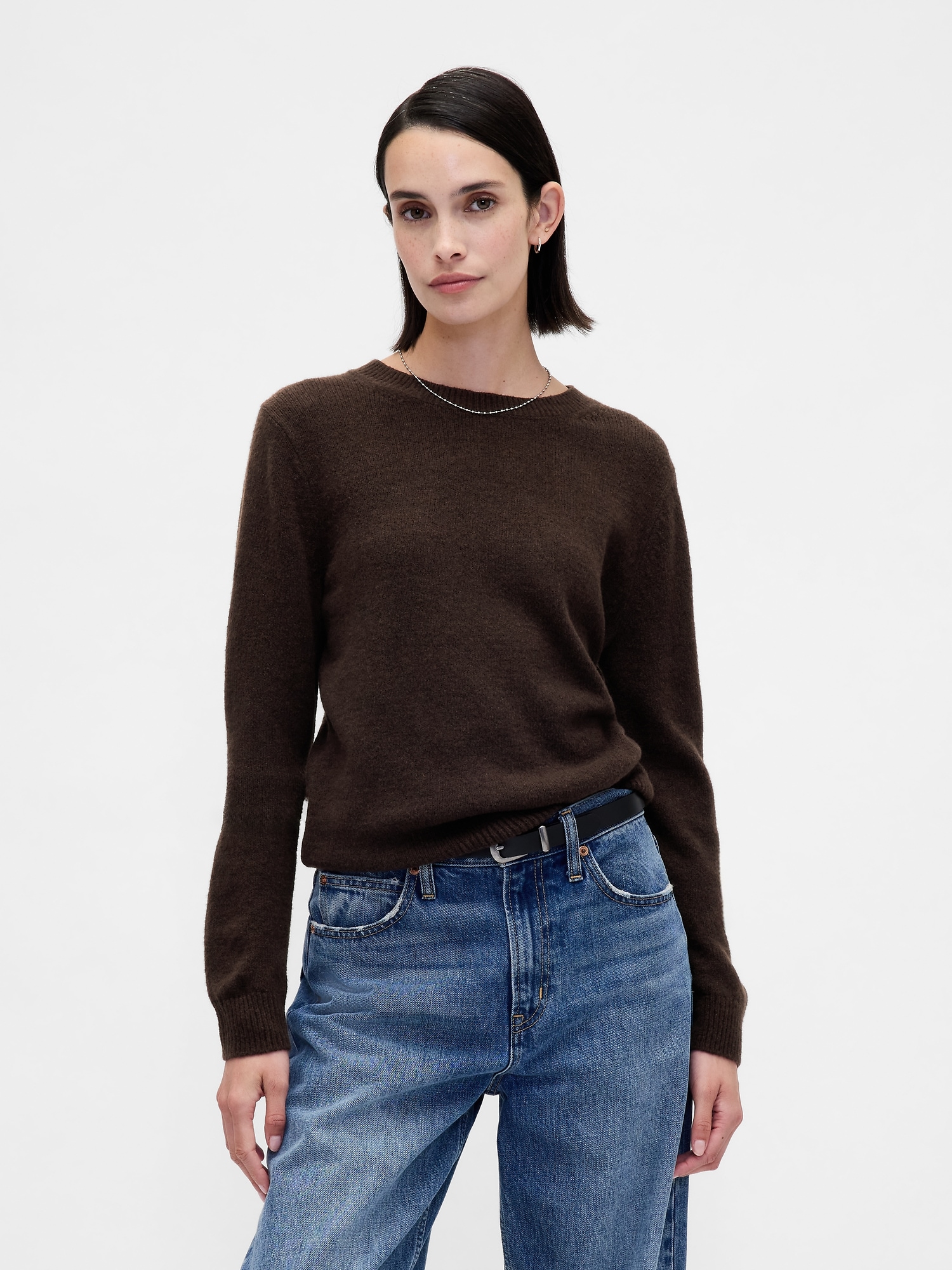 CashSoft Crewneck Sweater - Terra Brown