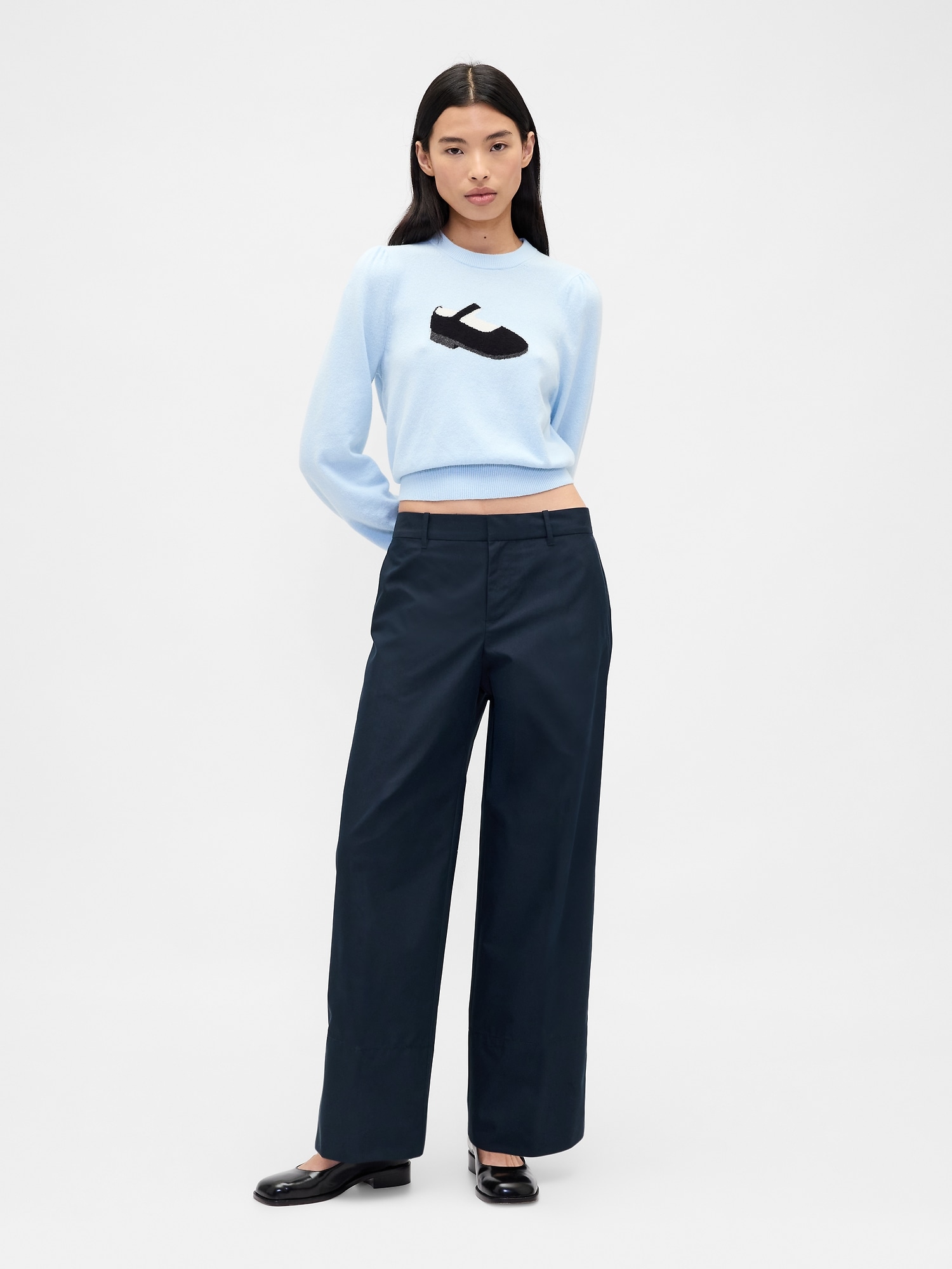 Gap × Sandy Liang Mid Rise Bow-Back Khakis