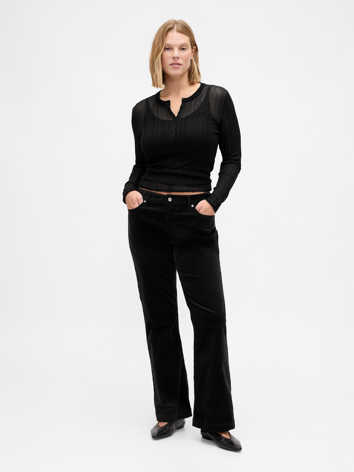 Женские джинсы Gap Low Rise Corduroy Long & Lean Pants — фото 4