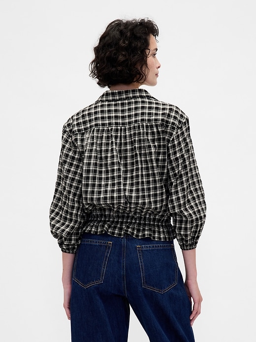 Image number 3 showing, Flannel Tie-Waist Top