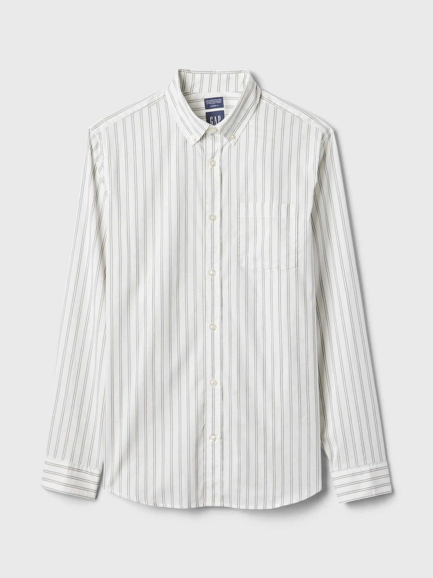 All-Day Poplin Shirt in Classic Fit - Green Striped