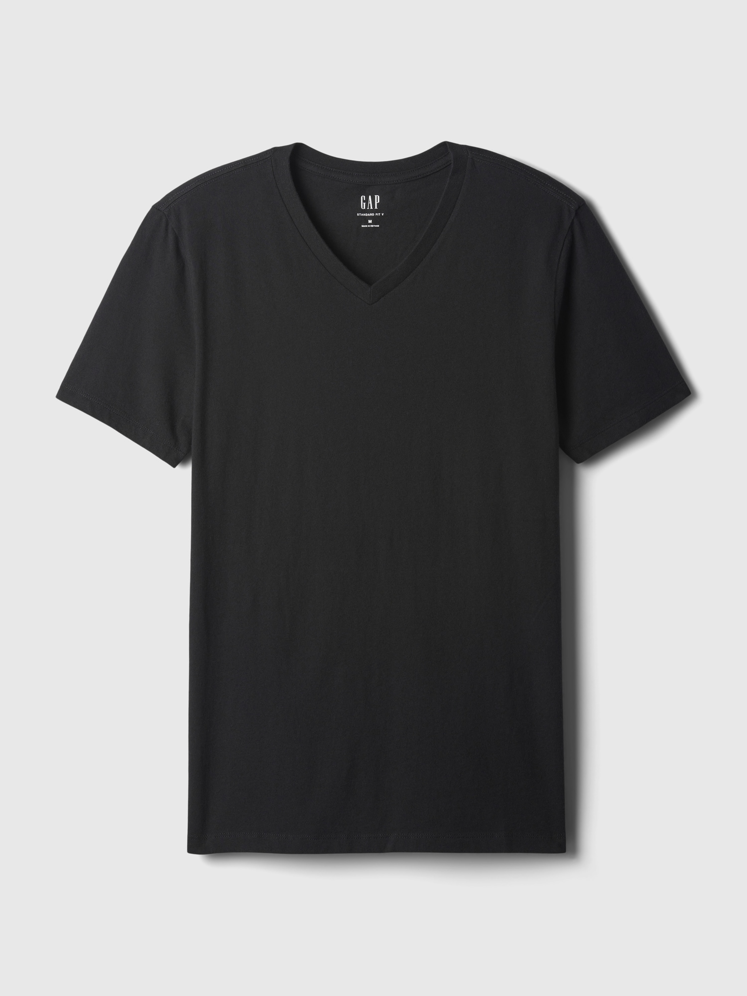 Cotton Jersey V-Neck T-Shirt - True Black