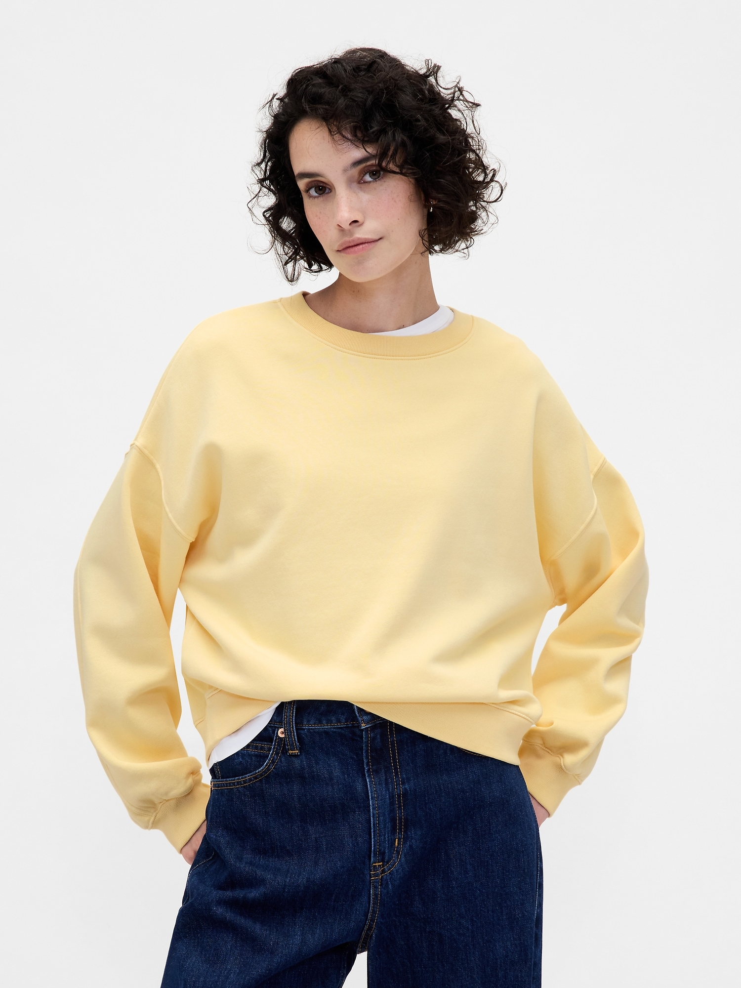 VintageSoft Wedge Crewneck Sweatshirt - Yellow