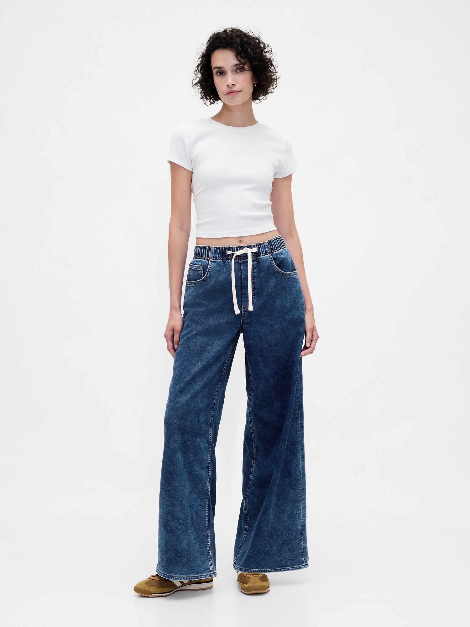 Женские джинсы Gap Mid Rise Knit Denim Baggy Jeans