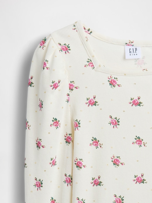 Image number 4 showing, Kids Rib Puff-Sleeve Top