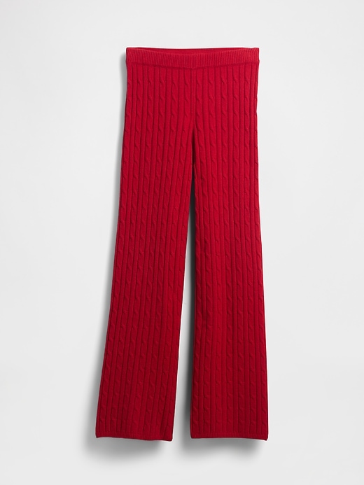 Image number 3 showing, CashSoft Cable-Knit Sweater Pants