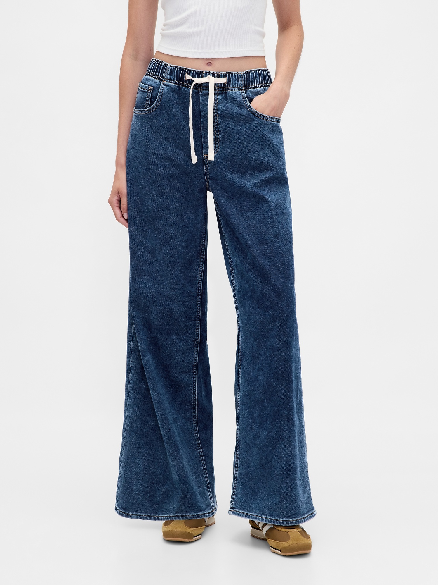 Женские джинсы Gap Mid Rise Knit Denim Baggy Jeans — фото 2