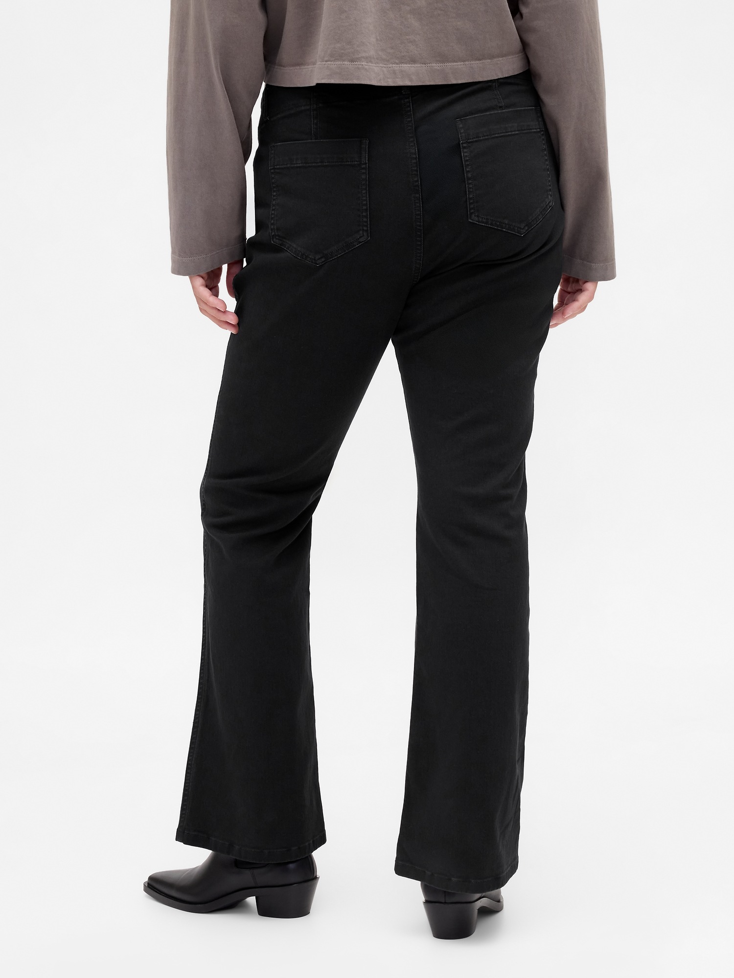 Женские брюки Gap Low Rise Twill Long & Lean, цвет: Чёрный — фото 5