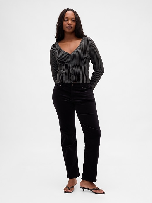 Image number 5 showing, Low Rise Velvet '90s Slim Straight Pants