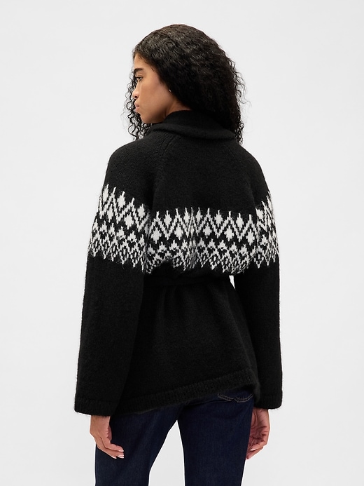 Image number 3 showing, Wool-Blend Fair Isle Shawl Cardigan