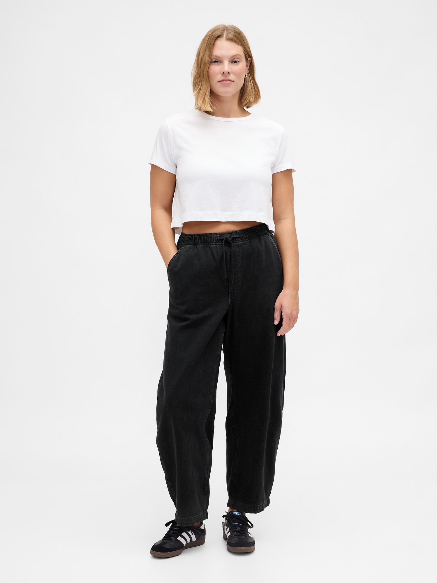 Женские джинсы Gap High Rise Barrel Jeans — фото 5