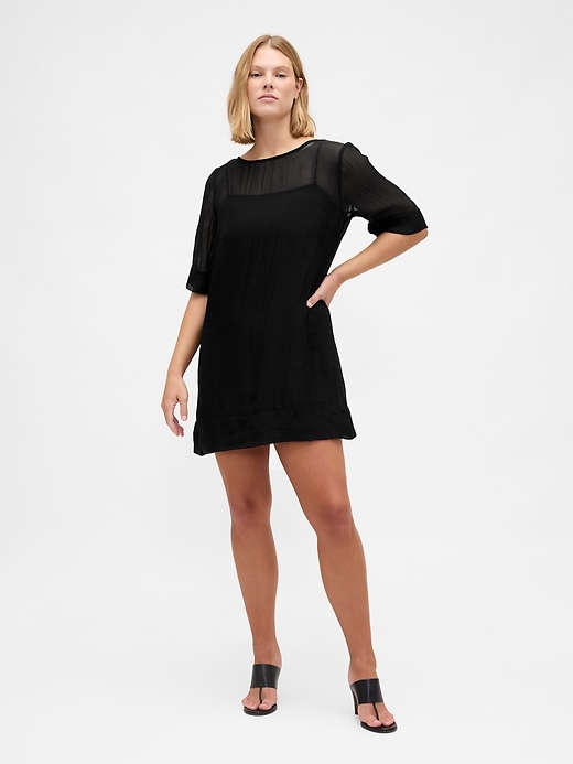 Image number 5 showing, Sheer Organza Mini Shift Dress