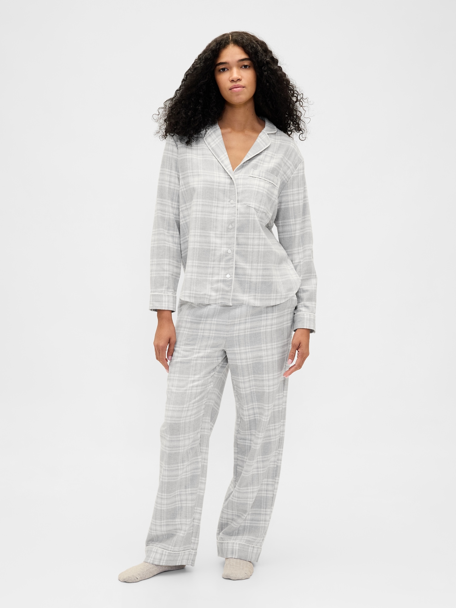 Adult Softest Flannel PJ Set - Grey Plaid