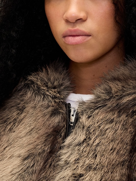 Image number 4 showing, Faux Fur Relaxed Zip Hoodie