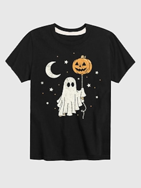 Toddler Ghost Pumpkin Balloon  Short Sleeve Tee