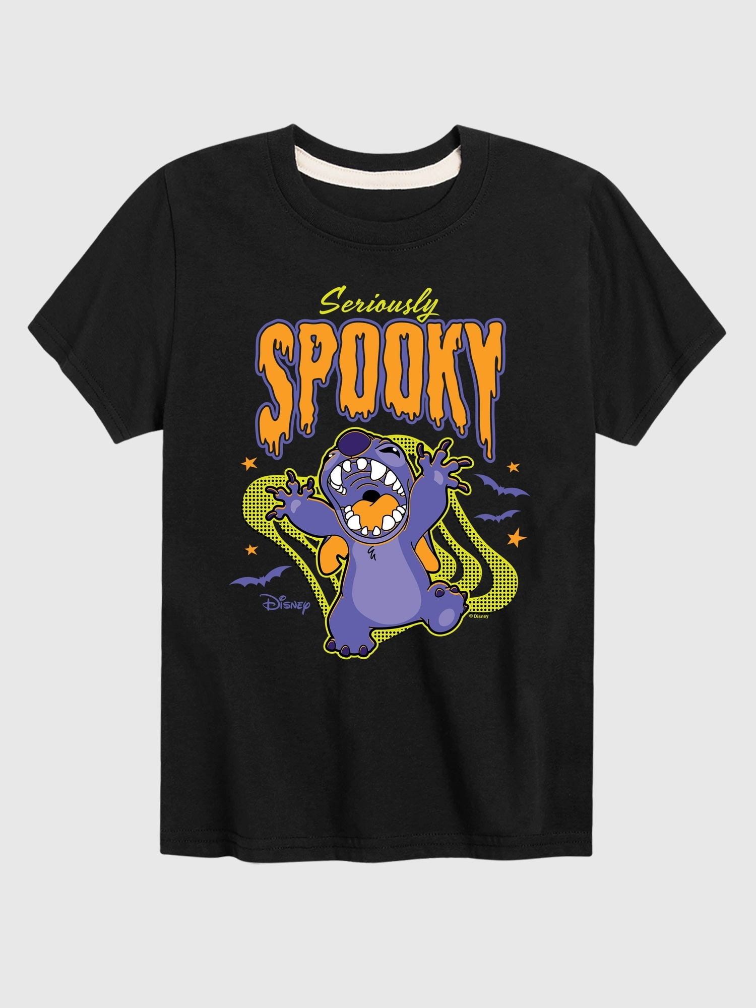 Toddler Lilo and Stitch Seriously Spooky Short Sleeve Tee - Black