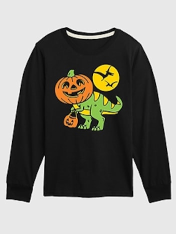 Toddler T-Rex Pumpkin Head Long Sleeve Tee