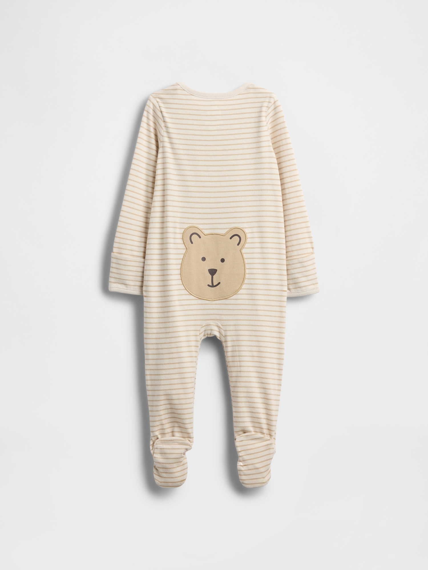 Baby First Favorites Organic Cotton Brannan Bear One-Piece - Brown Stripe